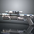 Futuristic Sci Fi Weapon With Metallic Texture Mechanical Design And Reflective Surface 3d model
