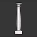 White Marble Column With Modern Minimalist Design Polished Surface And Square Base 3d model