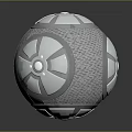 Detailed Spherical Satellite 3D Model With Textured Panels And Mechanical Structure