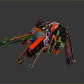Futuristic Mechanical Spider Featuring Black Red Gold Color And Sharp Mechanical Legs