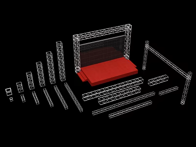 Modern Truss Full Size Assembly Quilting Rack 3d model Modern Truss Full Size Assembly Quilting Rack 3d model