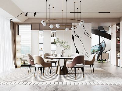 Modern Dining Table and Chair model