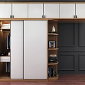 Modern Wardrobe Design With Sliding Doors Wooden Frame And Internal Storage Shelves