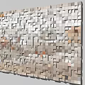 Silver Square Tile Mirror Wall Hanging For Modern Home Decor