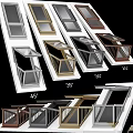 Diverse Angled Balcony Window Designs Featuring 45 35 30 25 Degrees And Various Colors