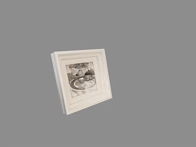 White Picture Frame Displaying Food Dish Photo For Home Wall Decor 3d model