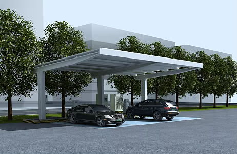 Shade parking shed charging pile electric shed 3d model