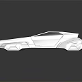 Futuristic Silver Concept Car With Streamlined Design Transparent Roof And Geometric Lines