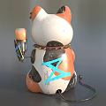 Colorful Cat Shaped Decorative Ornament Set With FREE Lettering Decorative Plate And Microphone