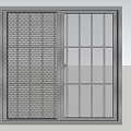 Modern sliding window with anti-theft bar sliding window 3d model