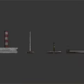 Diverse Scene Components With Concrete Metal Platforms Railings Pipes And Steps