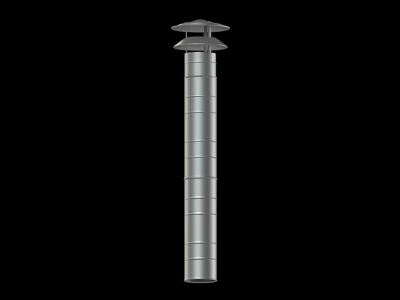Silver Cylindrical Metal Pipe With Capped Top And Vertical Industrial Structure Design 3d model