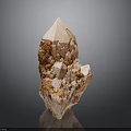 Natural Wooden Stone Specimen With Crystal Formation And Brown White Texture