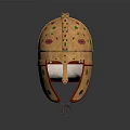 Ancient Warrior Helmet With Gold Decoration And Mythical Creature Motifs