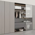 Modern Bedroom Wooden Wardrobe With Built In LED Light And Multi Functional Clothes Storage