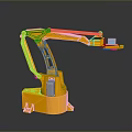 Game Movie Robot Character With Orange Mechanical Arm Blue Components And Structure