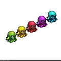 Colorful Small Cthulhu Style Figurines With Vibrant Hues And Monster Features