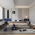 Cozy Modern Kids Room Interior Design With Bed Stuffed Bear Study Desk And Toy Cars