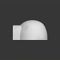 White Dome Shaped Structure With Arched Entrance And Brick Like Texture On Smooth Reflective Surface 3d model