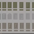 Various Styles of Cabinet Door Panels in Beige and White Arranged Neatly