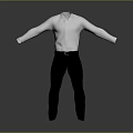 Men's Formal White Long Sleeve Shirt With Black Slim Fit Pants