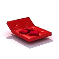 Modern Red Leather Double Bed With Red Pillows Contemporary Design For Bedroom