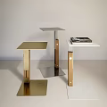 Modern Contemporary Side Tables With Gold Silver White Metal Legs And Sleek Design