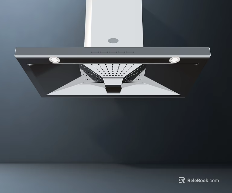 Modern Stainless Steel Kitchen Hood With LED Lights And Efficient Ventilation 3d model 