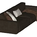 Modern double sofa multiplayer sofa combination 3d model