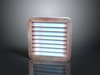 Metal Ventilation Grille With Square Frame And Louvered Slats For Industrial Use 3d model