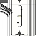 Elegant Modern Wall Sconce with Brass Frame Round Bulbs on Light Wall and Palm Leaves