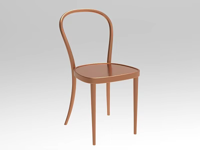 Copper Colored Metal Single Chair With Modern Minimalist Design And Sleek Curved Backrest 3d model