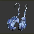 Sparkling Blue Moon and Star Shaped Dangle Earrings for Daily Use