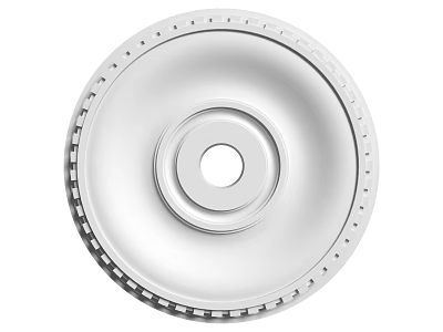 White Round Ceiling Light Plate With Central Hole And Perforated Edge 3d model