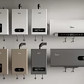 Various Modern Water Heaters Including Haier Midea Brands In White Gold Gray Colors