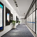 Modern Professional Conference Room With Long Table Black Chairs Large Screen And Glass Partitions