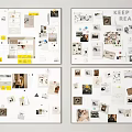 Creative Collage Boards With Mixed Photos Text Elements And Decorative Stickers