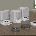 Smart Robotic Machines Multiple Robot Vacuums With Docking Stations For Home Cleaning 3d model