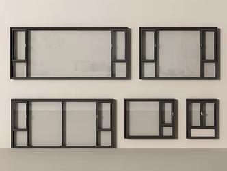 Modern windows casement windows floor-to-ceiling windows bay windows doors and windows balcony windows 3d model