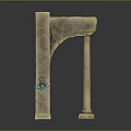 Scenery Of Ancient Stone Arch With Weathered Pillars And Historical Relic Structures