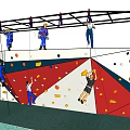 Indoor Climbing Wall Sports Equipment With Colorful Holds For Fitness Training