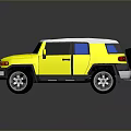 Yellow Stylish Toy Car SUV Style With White Roof Black Windows And Silver Wheels