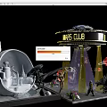 Mars Club Space Scene Model Featuring Astronaut Alien Creatures And Moon 3d model