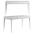 Modern Dressing Table Design With Black Metal Legs And White Top Drawers