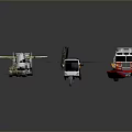 Various Toy Vehicle Models Including Fire Truck Bus Ambulance Plane And Boat