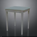 Simple Light Blue Table With Light Wood Legs And Smooth Surface