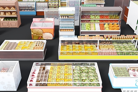 Supermarket Combination Supermarket Facilities Supermarket Furniture Supermarket 3d model