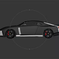 Modern Black Sports Car With Sleek Design Rear Spoiler And Sporty Alloy Wheels