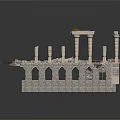 Ancient Architectural Ruins With Multiple Stone Columns And Arched Walls