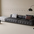Modern Leather Multiplayer Sofa 3d model